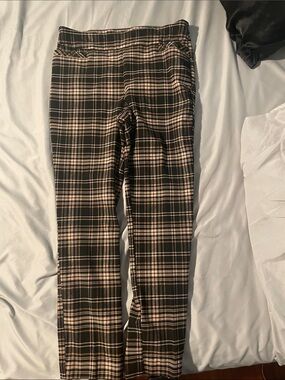 Kim Rogers Black and Cream Plaid Leggings
